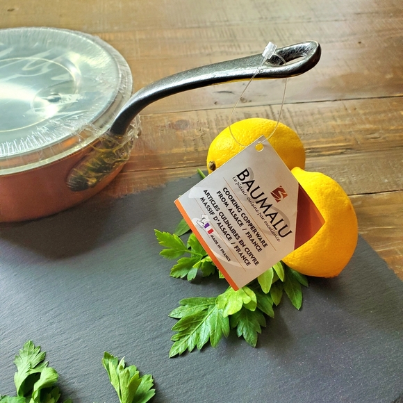 BAUMALU Handmade in France Solid Copper Sauté Pan W Lid & Cast Iron Hand… - Picture 3 of 8
